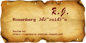 Rosenberg Józsiás névjegykártya